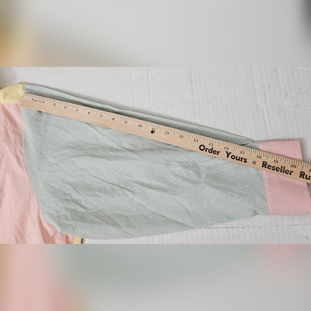 Mable Top Womens‎ Medium Large M/L Pastel Striped Button-Up Relaxed Fit Shirt - Picture 9 of 10